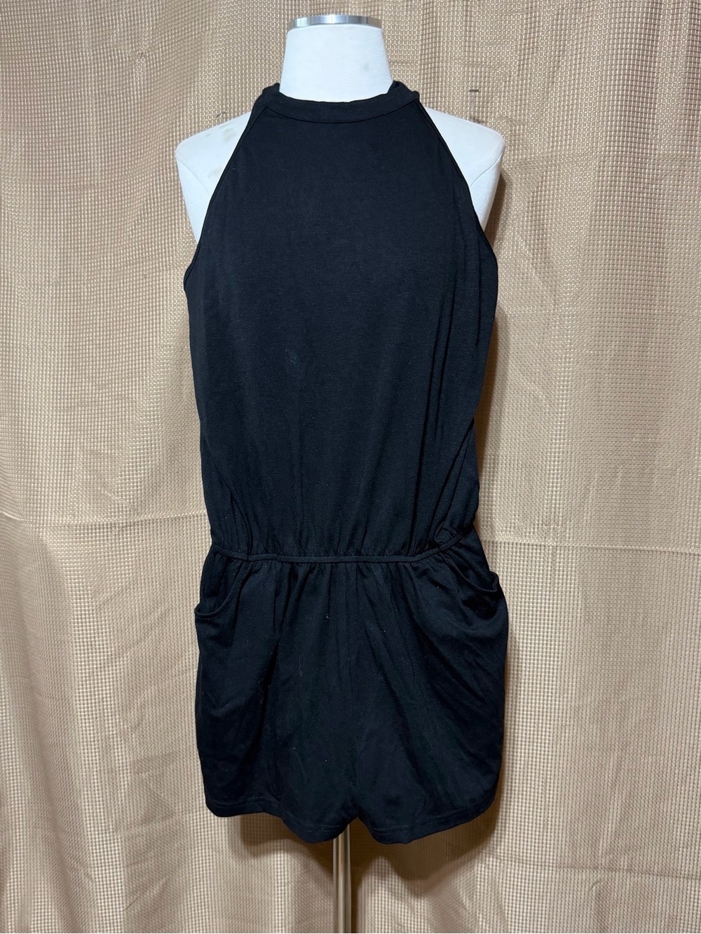 Classic Black Halter Romper
